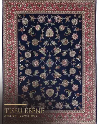 Tapis Tabriz 1890 après — franges reprises en matières d’origine