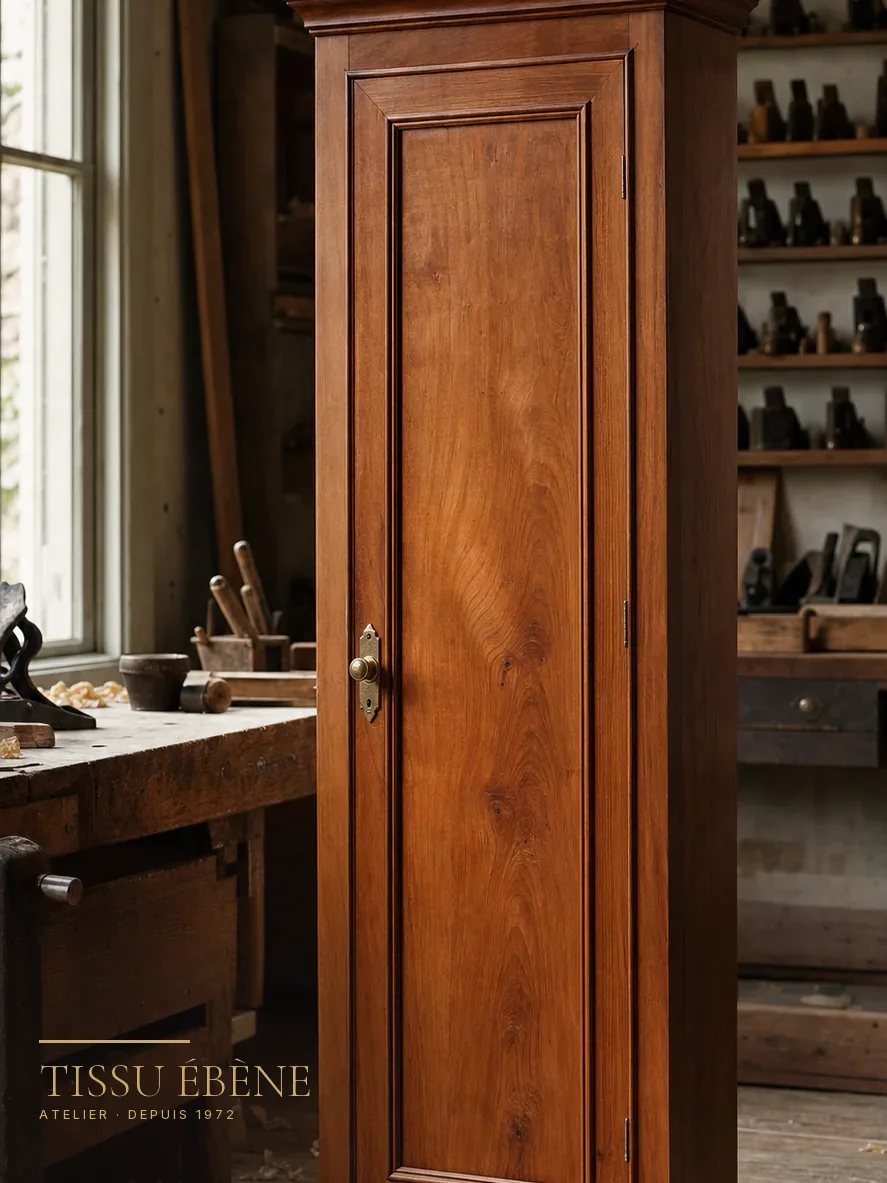 Bonnetière ancienne en merisier restaurée et cirée à l'atelier